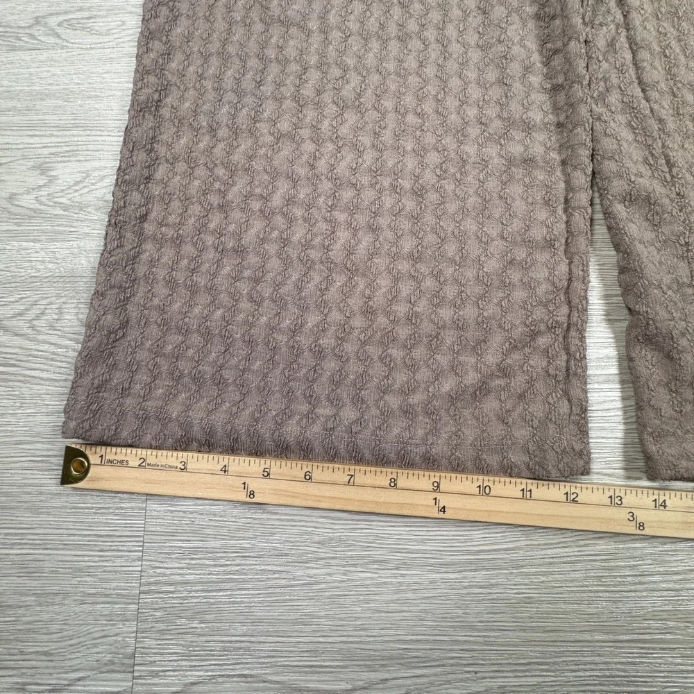 French Laundry Women's Cargo Pants‎ Textured Wide Leg Brown Large Elastic Waist